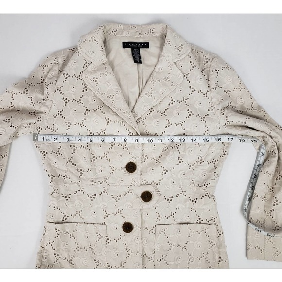 Laundry by Shelli Segal Cream Colored Blazer/Jacket w/Overlay ~ Size 4 - Picture 3 of 10